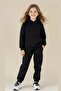 Girl's Penguin Printed Hooded Tracksuit Set - 2