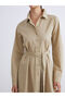 Esvab • Modern & Distinctive Belted Waistband Poplin Shirt Dress - 3