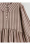Esvab • Modern & Distinctive Bebe Roba Collar Checked Embroidered Girl's Dress - 3