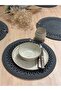 American Service Presentation Set Straw Looking Jute Washable Heat Resistant Jute 6 Pieces Anthracite - 3