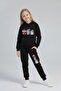 Girl's Penguin Printed Hooded Tracksuit Set