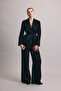 Snake Patterned Long Jacket - Black - 4
