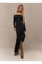 Asymmetric Sandy Dress with Ruffle Skirt Detail
