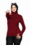 Burgundy Turtleneck Premium Savior Body Sweater with Finger Detail - 3
