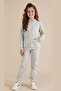 Girl's Penguin Printed Sporty Style Hooded Tracksuit Set - 2