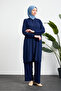 Women's Cotton in Lightweight Double Set for Hajj and Umrah, Navy Blue - 6