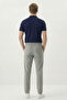 Men's Gray Jogger Pants with Woven Stripes, Buttoned Front Placket, Zippered Back Pockets, Regular Fit - 7