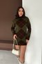 Plaid Patterned Mini Length High Neck Knitwear Dress Aw25El0030 - 4