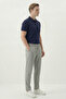 Men's Gray Jogger Pants with Woven Stripes, Buttoned Front Placket, Zippered Back Pockets, Regular Fit - 6