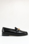Women's Black Patent Leather Comfortable and Stylish Daily Ballerina Shoes with Gold Buckle - 2