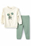 Green Floral Baby Top and Bottom Set