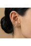 Steel Earrings Gold Color Zircon Stone Detailed Women's Earrings