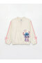 Stitch and Angel Printed Girls' Zippered Sweatshirt