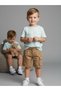 Baby Boy Cotton Linen Fabric Cargo Pocket Shorts - 4