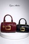 Vintage Gold Buckle Black Women's Bag - 3