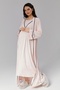 Pink Piping Maternity Nightgown and Dressing Gown Set with Breastfeeding Function - Premium Series - 2