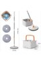 360° Flat Spin Mop with Bucket – Durable Design, Adjustable Handle, Microfiber Pad-2.5L - 3