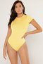 Women's Crew Neck Short Sleeve Body-Hugging Snap Fastener Bodysuit Sun256 - 3