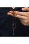 Silver Kazaz Tassel Yellow Black Red Crimped Amber Prayer Beads - 2
