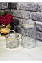 Leafy Practical Double Gilded Jar (Candy&Coffee&Treats) Set - 2