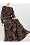 2145 Patterned Hijab Dress - C. Brown - 4
