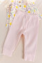Floral Patterned 100% Cotton Baby Girl Pajama Set - 4