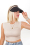 Straw Hat Sun Visor Half Moon Straw Sports Hat - Summer, Natural, Sea and Beach Style Hat
