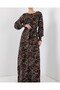 2145 Patterned Hijab Dress - C. Brown - 6