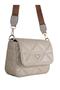 Quilted Patterned Wonderful Crossbody Bag Ecru