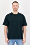 Men Oversized Fit Crew Neck Short Sleeve Solid T-Shirt, Dark Forest