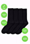 4-Piece Men's Bamboo Socks – Seamless, Anti-Sweat, Long Ankle, Casual Sock Set