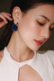 Geometric Navy Blue Earrings