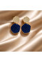 Geometric Navy Blue Earrings - 2