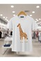 Play Wear Unisex Round Neck Printed T-Shirt with Giraffe Design