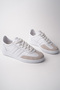 Suede White Basic Thermo Sole with Side Stripes and Orthopedic Insoles Lace-Up Sports Shoes 88