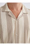 Standard Fit Cuba Roba Collar Short Sleeve Striped Men's Shirt from Uzg Store for Style Enthusiasts - 3