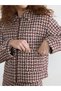 Ozmarka New Season Red Shirt Collar Plaid Women's Tweed Jacket - 3