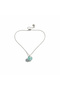 Aqua Marine Natural Stone Steel Chain Necklace Strong Energy and Calmness - 2