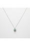 Aqua Marine Natural Stone Steel Chain Necklace Strong Energy and Calmness - 3