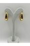 Steel Gold Square Balloon Hoop Earrings - 3