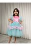 Girl's Tutu Detailed Blue Pink Fluffy Party Princess Dress + Buckle