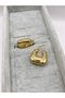 Steel Gold Square Balloon Hoop Earrings - 5