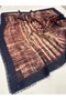 Navy Blue Viscose Cotton Scarf 100 X 100 cm - 4