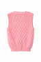 Girl's Knitted Vest with Checkered Pattern - 2