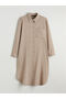 Textured Slit Shirt Dress - 4
