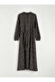 Black Judge Collar Plaid Belted Dress - 5