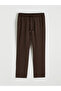 Brown Elastic Waist Women's Trousers - 5