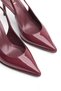 Burgundy Patent Leather Shoes Pointed Toe Thin Heel Back Strap Casual & Classic Stiletto Shoes - 2