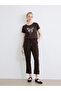 Brown Elastic Waist Women's Trousers