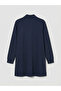 Navy Blue Mock Neck Soft Touch Women's Sweatshirt Tunic - 4
